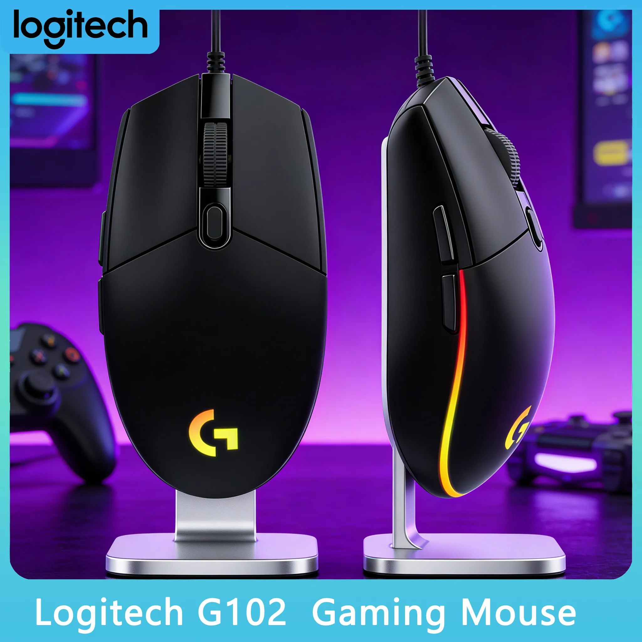 

Игровая мышь Logitech G102 с RGB-подсветкой LIGHTSYNC 16,8 млн цветов и настраиваемой подсветкой