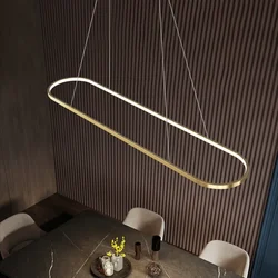 Modern Led Ring Pendant Light Kitchen Dining Room Island Ceiling Chandeliers Desk Hanging Lamp Suspension String Design Indoor