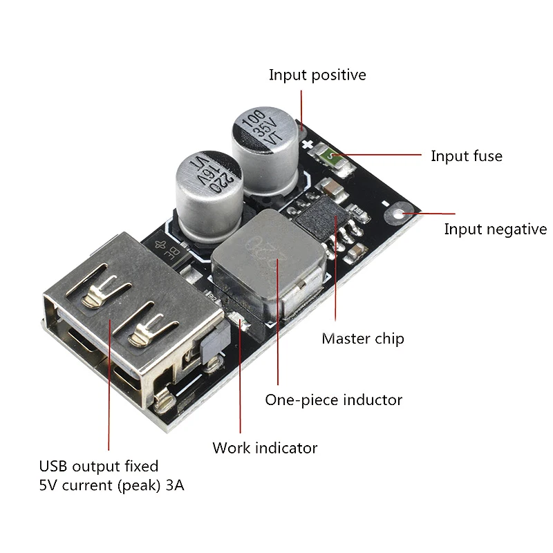 QC3.0 QC2.0 USB DC-DC Buck Converter Charging Step Down Module 6-32V 9V 12V 24V to Fast Quick Charger 3V 5V 12V Circuit Board