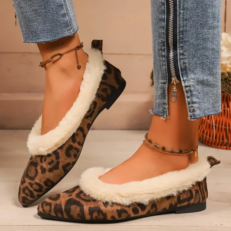النمط الفرنسي شقة القاع الرجعية الجلد المدبوغ ساحة تو مع المخملية للنساء الخريف والشتاء جديد قدم واحدة أحذية القطن الدافئة مغرفة