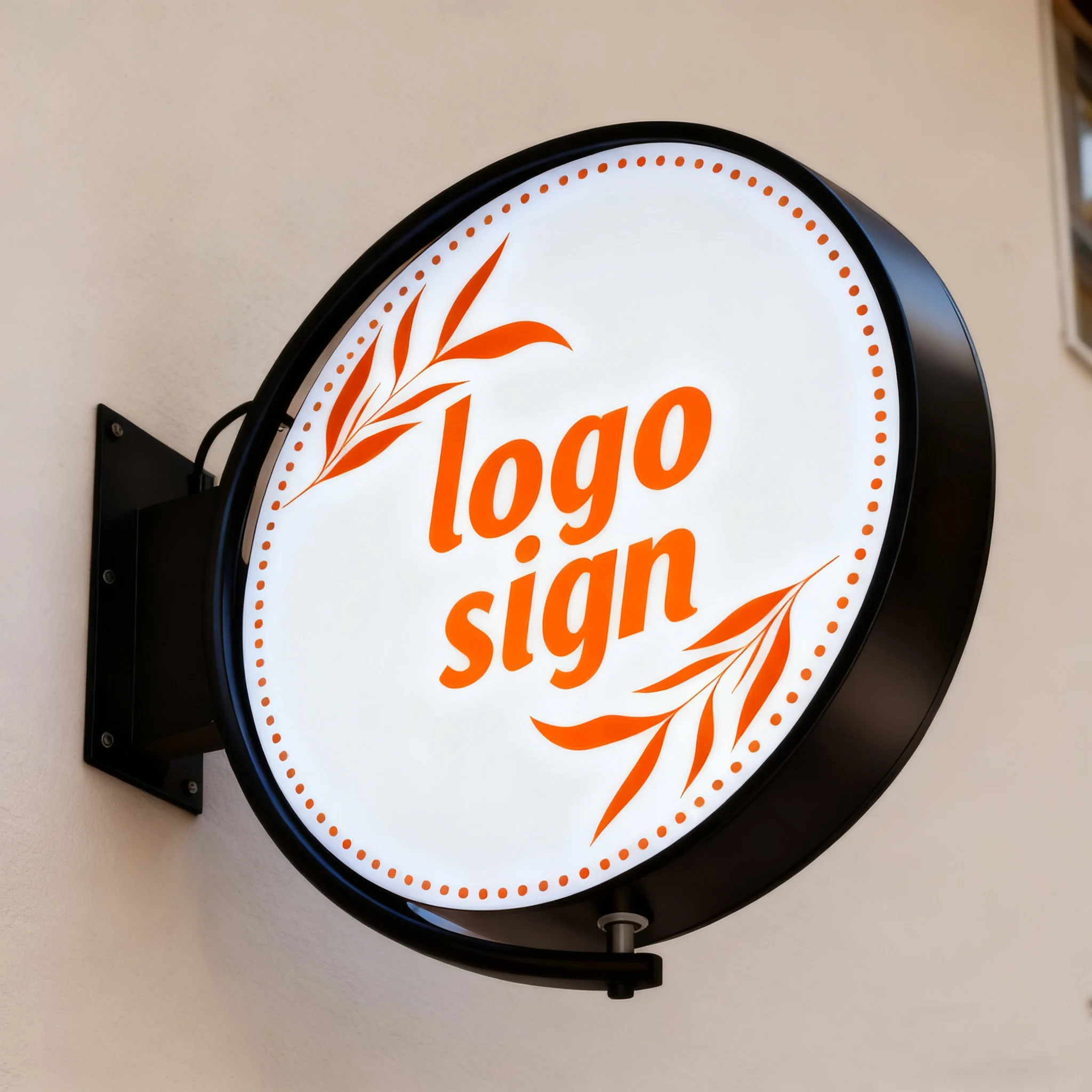 Custom Outdoor Led Light Box or Round Illuminated Rotating Acrylic Lighting Box With Silk-screen Printing  Led Lightbox Sign