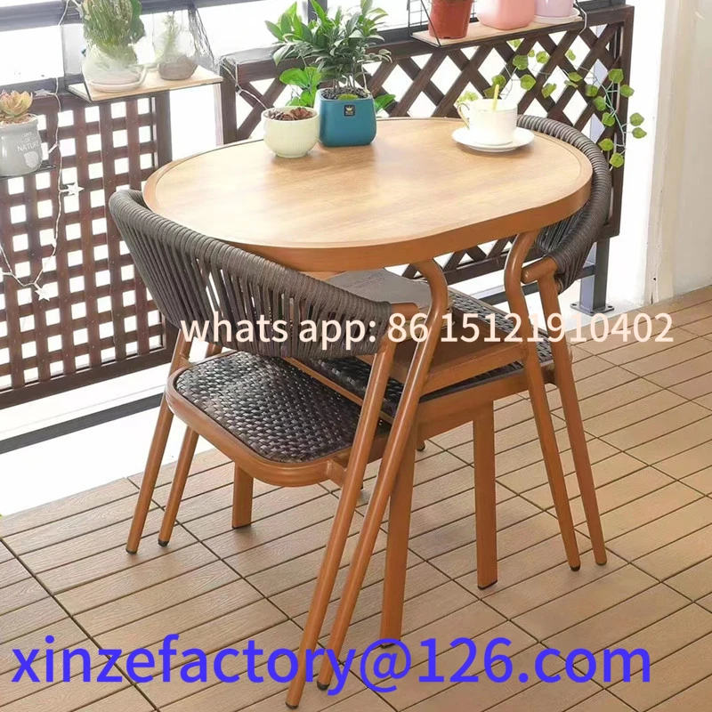 

Customizable Outdoor and,leisure net red rattan woven tea table and chairs
