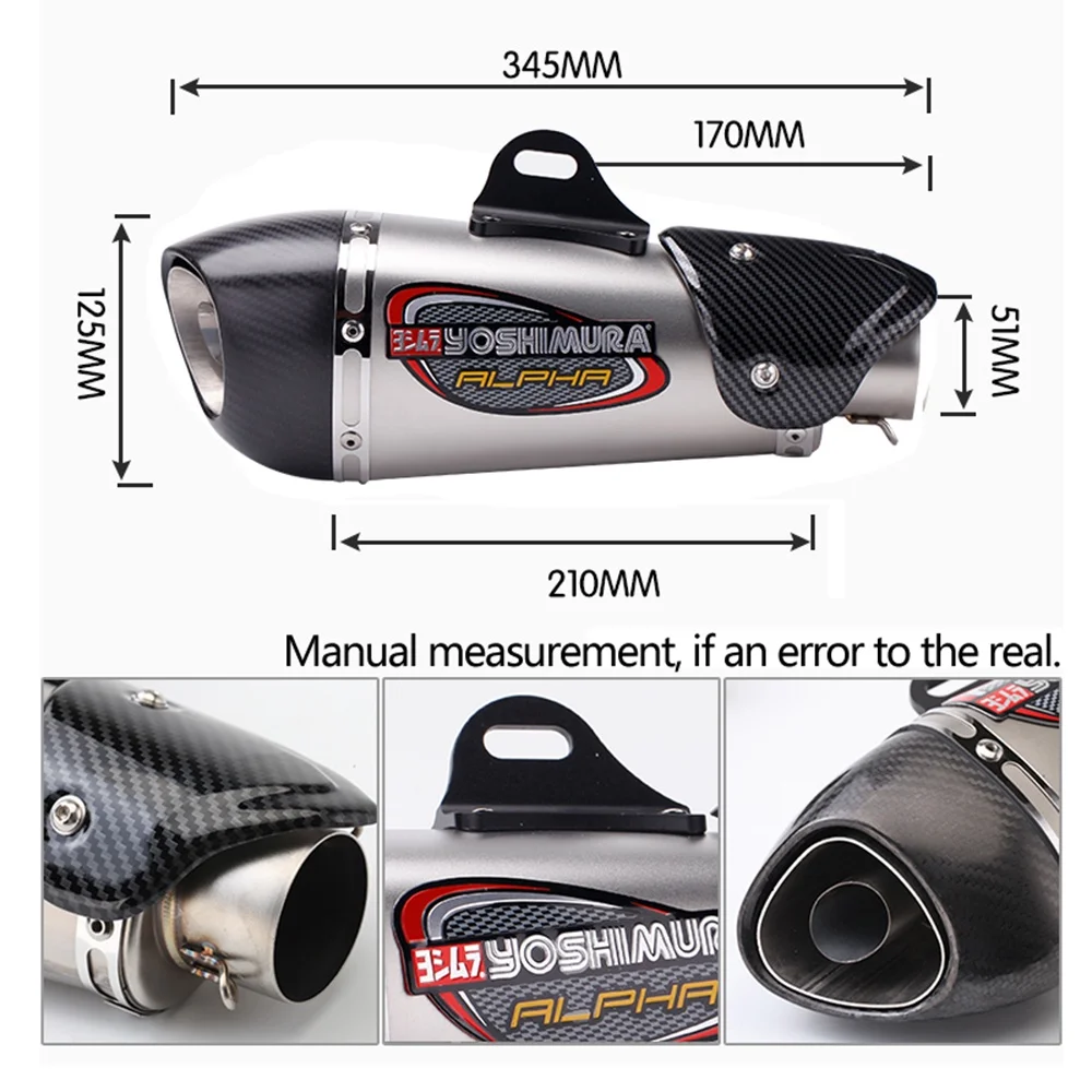 Motorcycle Exhaust YOSHIMURA Alpha Carbon DB Killer Muffler Escape Link Pipe
