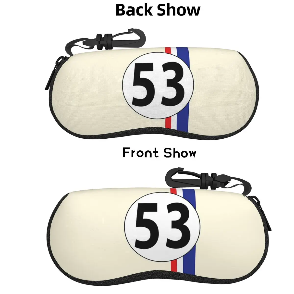 

Herbie Number 53 Shell Glasses Case Protector Sunglasses Box Women Men Soft Eyeglass Bag Pouch