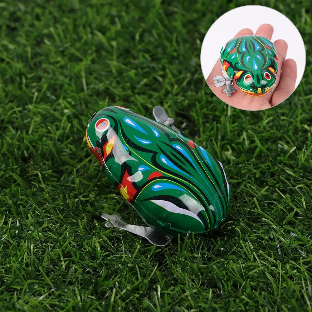 Cadeau drôle pour enfant, grenouille sautante, jouets nostalgiques, figurines d'action, lapin en fer sautant, jouets à remonter
