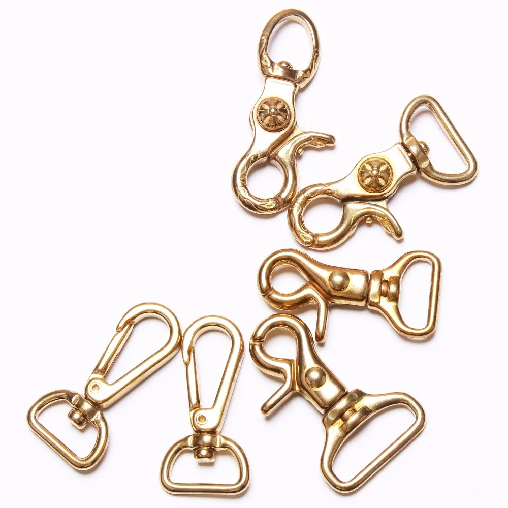 WUTA 100% Solid Brass Hook buckle Premium Shoulder strap Swivel Snap Hook Fastener Wallet Bag Lobster Clasp clip Claw Purse Hook