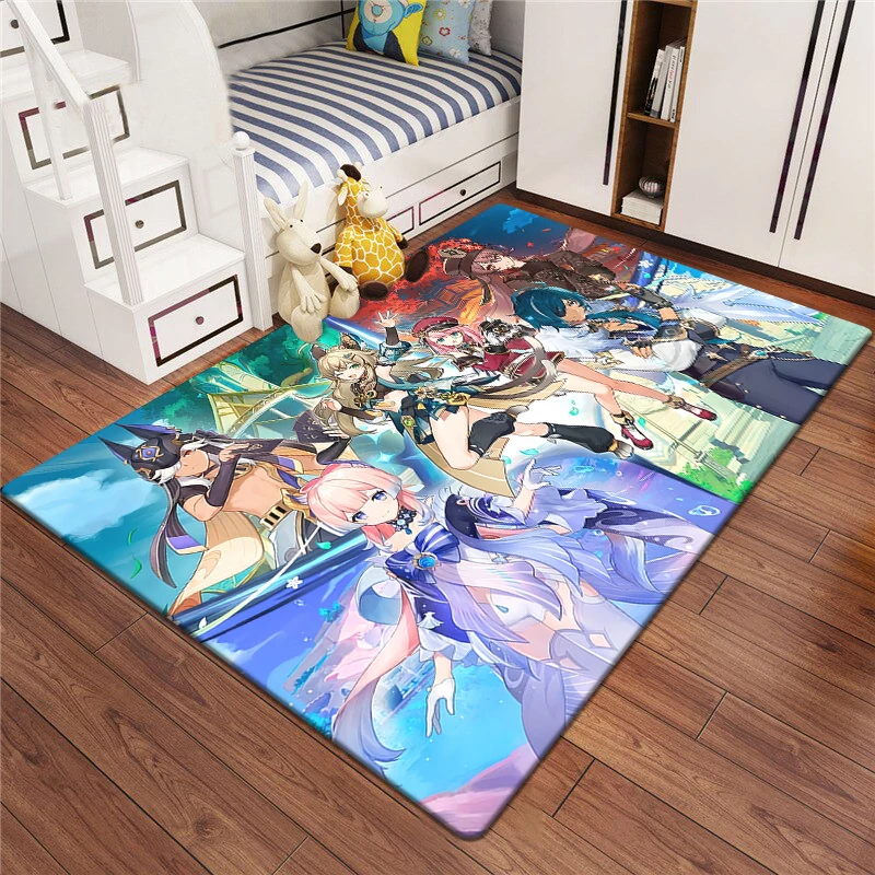 Genshin-Impact HD Printed Carpet.Bedroom,Kitchen,Living Room,Office,Rug.Sofa,Table,outdoor,doorway,camp,picnic,gift,non-slip,Mat