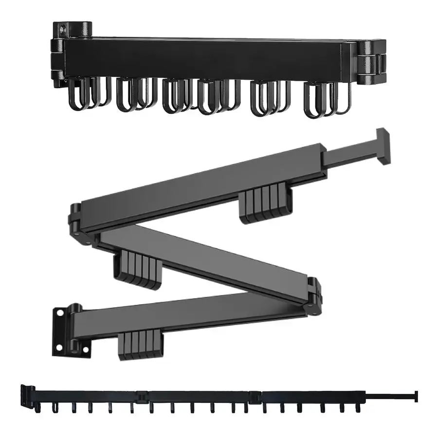 

WallMounted Clothes Drying Rack SpaceSaving HeavyDuty Laundry Hanger with 18 Hooks for Small Apartments amp Indoor Outdoor Use