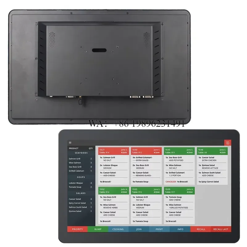 A215 21.5 Inch Large Screen Kitchen Display System (KDS) Bezel-Free Windows Terminal I5 High-Volume Order Management