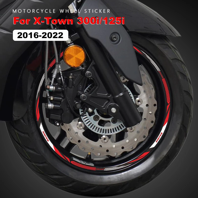 

Motorcycle Wheel Sticker Waterproof Decals for Kymco X Town 300i 125i Xtown 300 125 Accessories 2016-2022 14/13 Inch Rim Strip