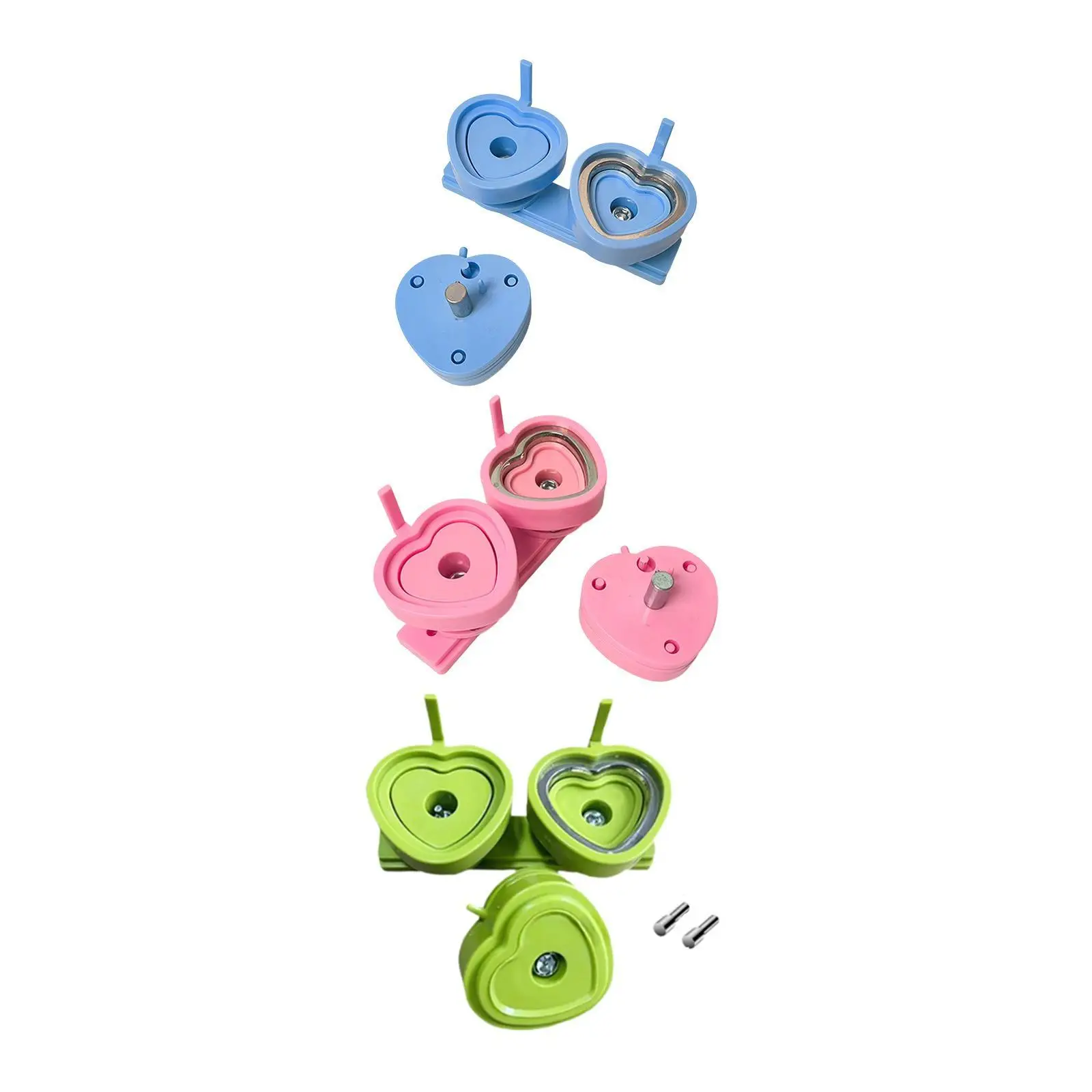 

Home Shop Button Badge Press Machine Interchangeable Die Mold Heart Shaped Pin Kit for Creative Badge Making