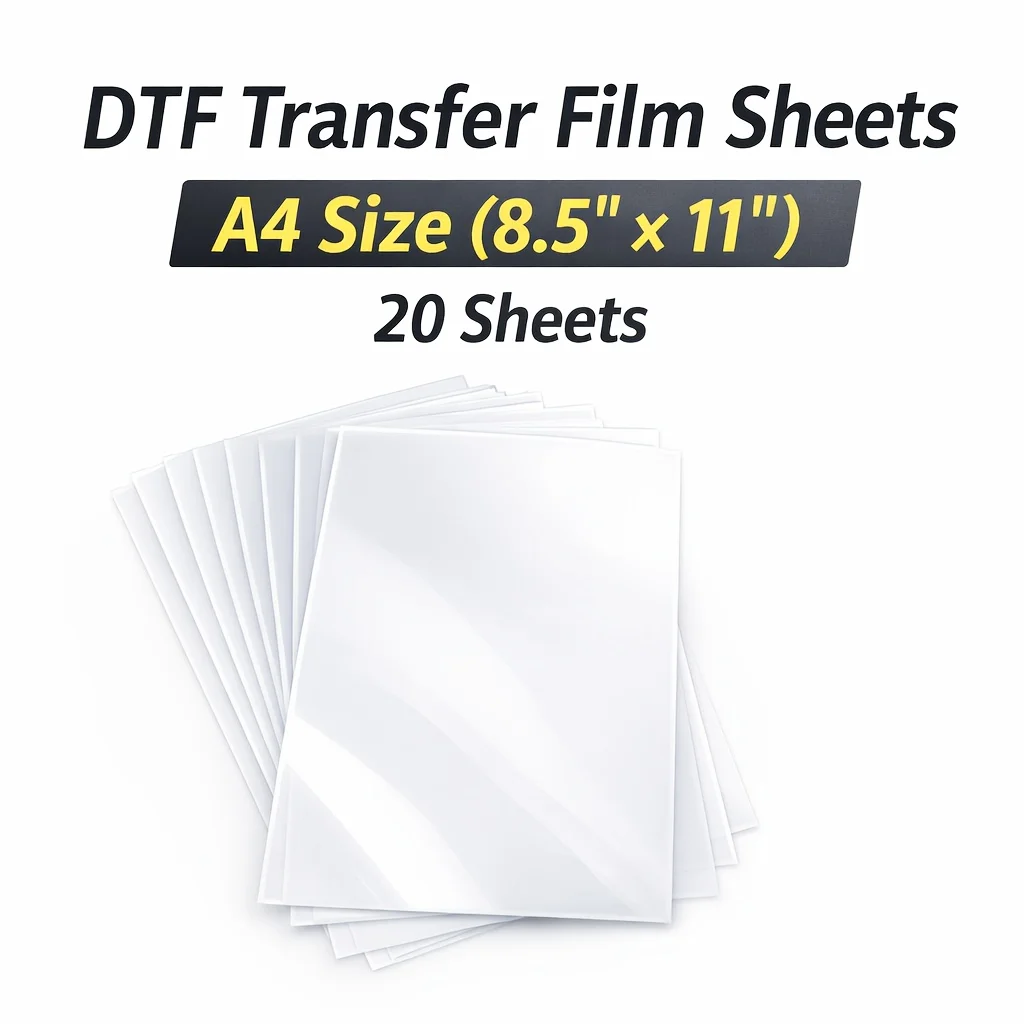 

20 листов пленки для термопереноса DTF формата А4 (8,5×11 дюймов), матовая прозрачная пленка для термопереноса для печати на футболках, порошок в комплект не входит