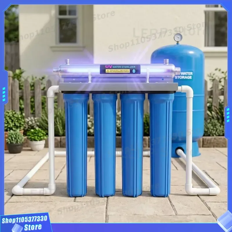 20 Inch Blue Bottle Whole House Water Filter System Class 4 Sediment Removal Cartridge for Drinking Faucet Purification Heavy