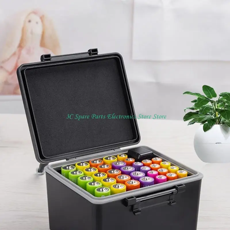 SZ MultiPurpose Battery Holder With Secure Lock And Power Detector For 2A 3A Batteries Storage Box Container for Home
