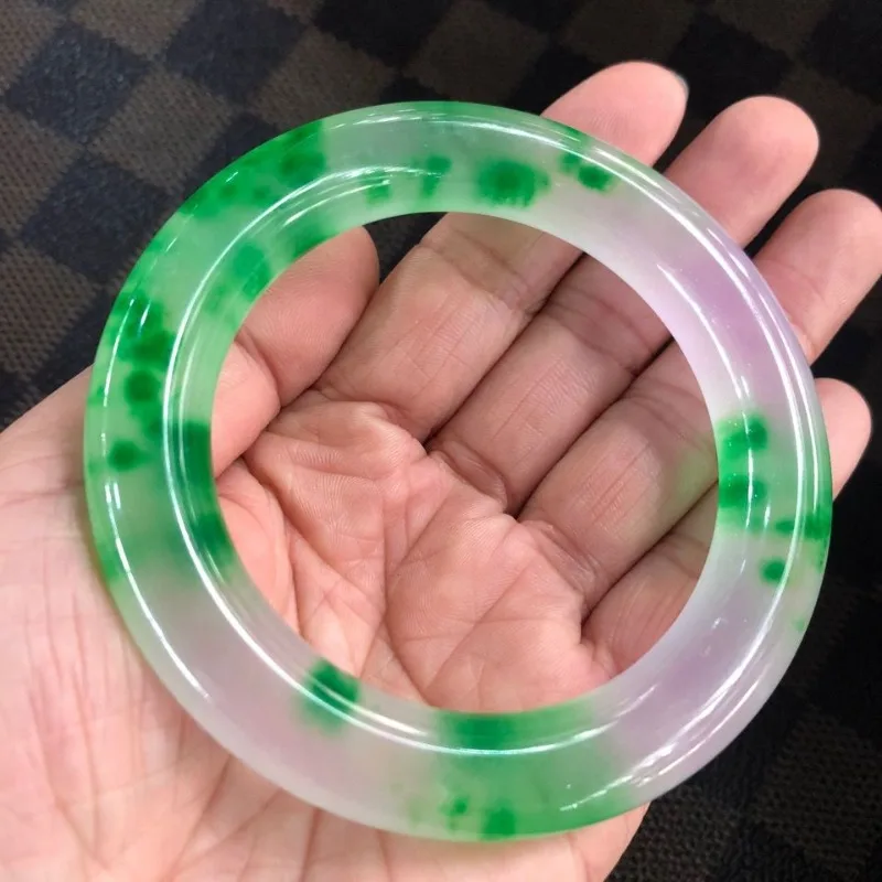 

Нефритовый браслет, ледяной цветок, натуральный кварцит, нефрит, толстый круглый стержень, нефритовый браслет, ювелирные изделия