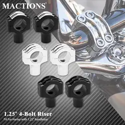 Motorcycle 1.25'' Handlebar Clamp 4-Bolt Riser Adjustable Rise Bar Mount Universal Kit For Harley Dyna Softail Touring Sportster