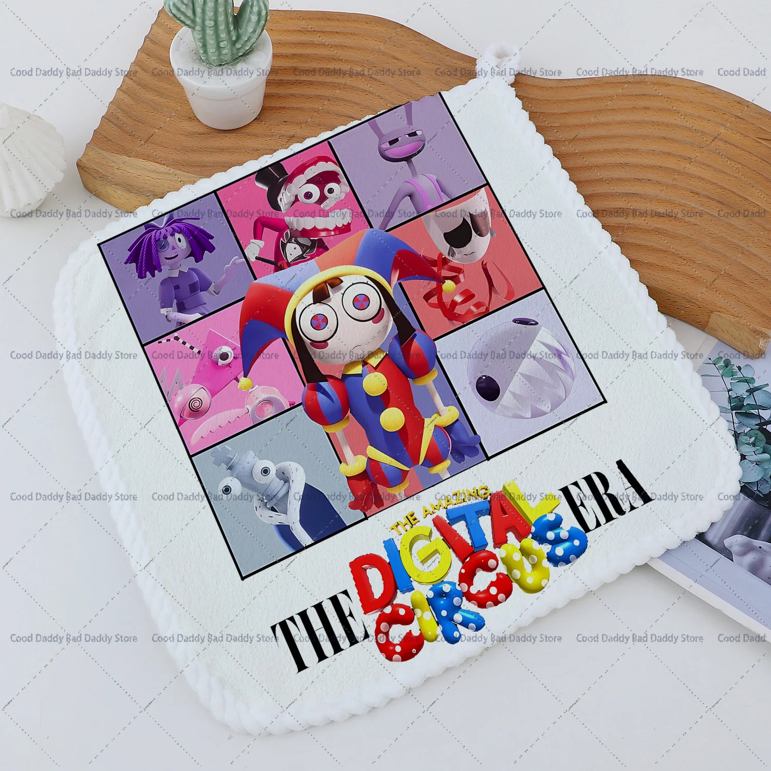 Digital Circus Anime Face Towel Soft Absorbent Microfiber Handtowel Cute Cloth for Bathroom Kitchen Cleaning Adults Daily Gift