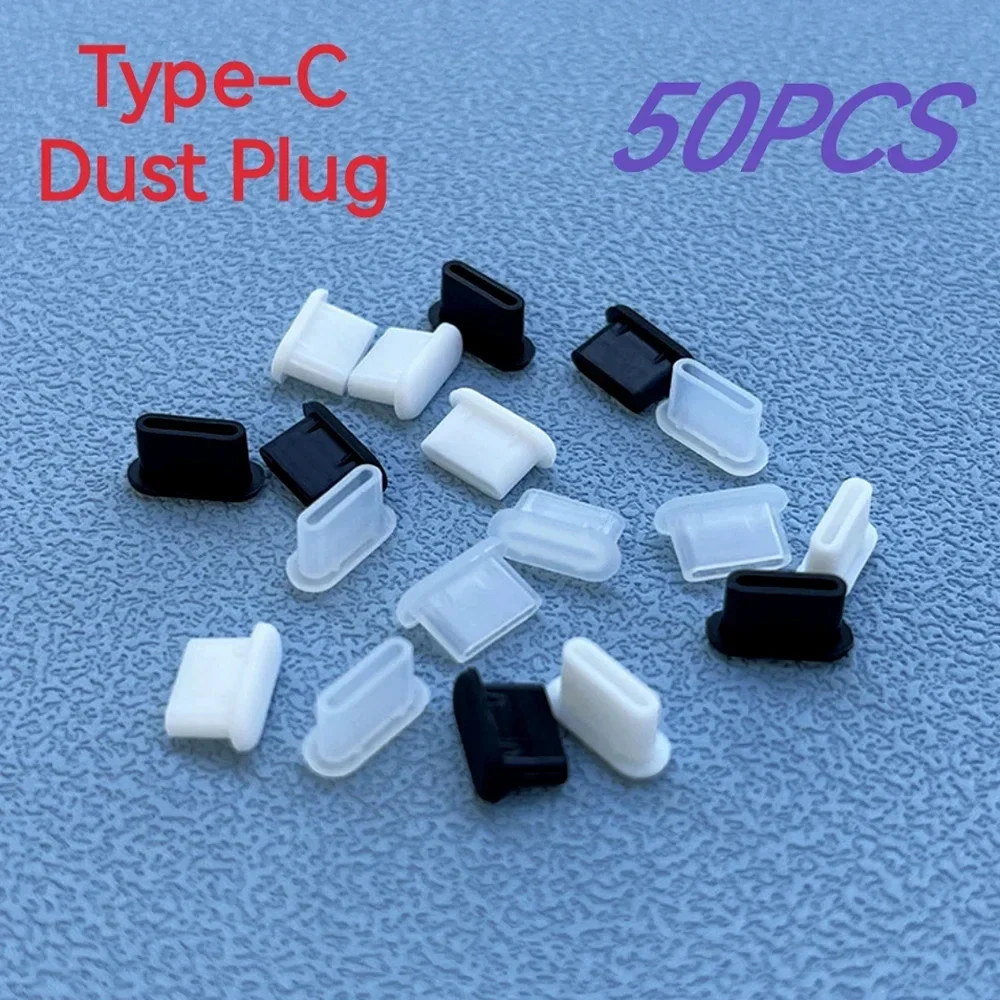 10/30/50PCS Type-C Dust Plugs Charging Port Phone USB Silicone Protector Cover Type C Anti-dust Cap for Samsung Xiaomi Huawei