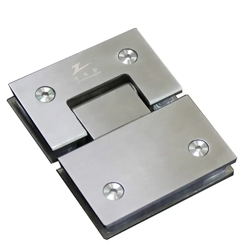 Bathroom Clip 304 Stainless Steel Fine Wire Drawing Hinge Shower Room Office Partition Door 180 Degree Glass Door Hinge