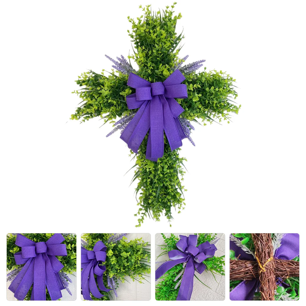 

Cross Garland Winter Door Wreaths for Front Modern Farmhouse Wall Decor Home Summer Soft Pvc Season