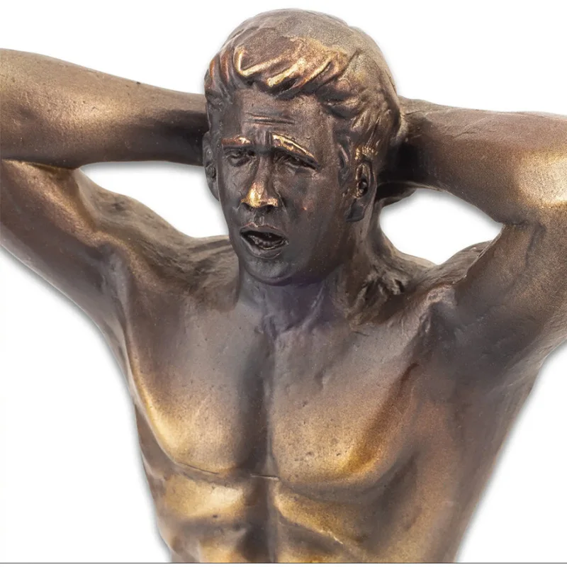 نكتة عملية جرس الباب الديكور الراتنج الذكور الشكل يطرق حديقة زينة عيد الميلاد المزحة داخلي الإبداعية الراتنج الحلي #2