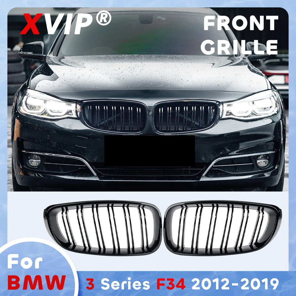 

Глянцевая черная решетка переднего бампера XVIP в стиле Double Line для BMW 3 серии F34 2012-2019