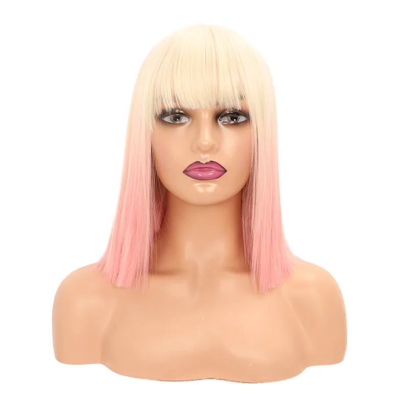 

Heat Resistant Short Straight Lolita Wig With Bang Synthetic for Women Cosplay Party Daily