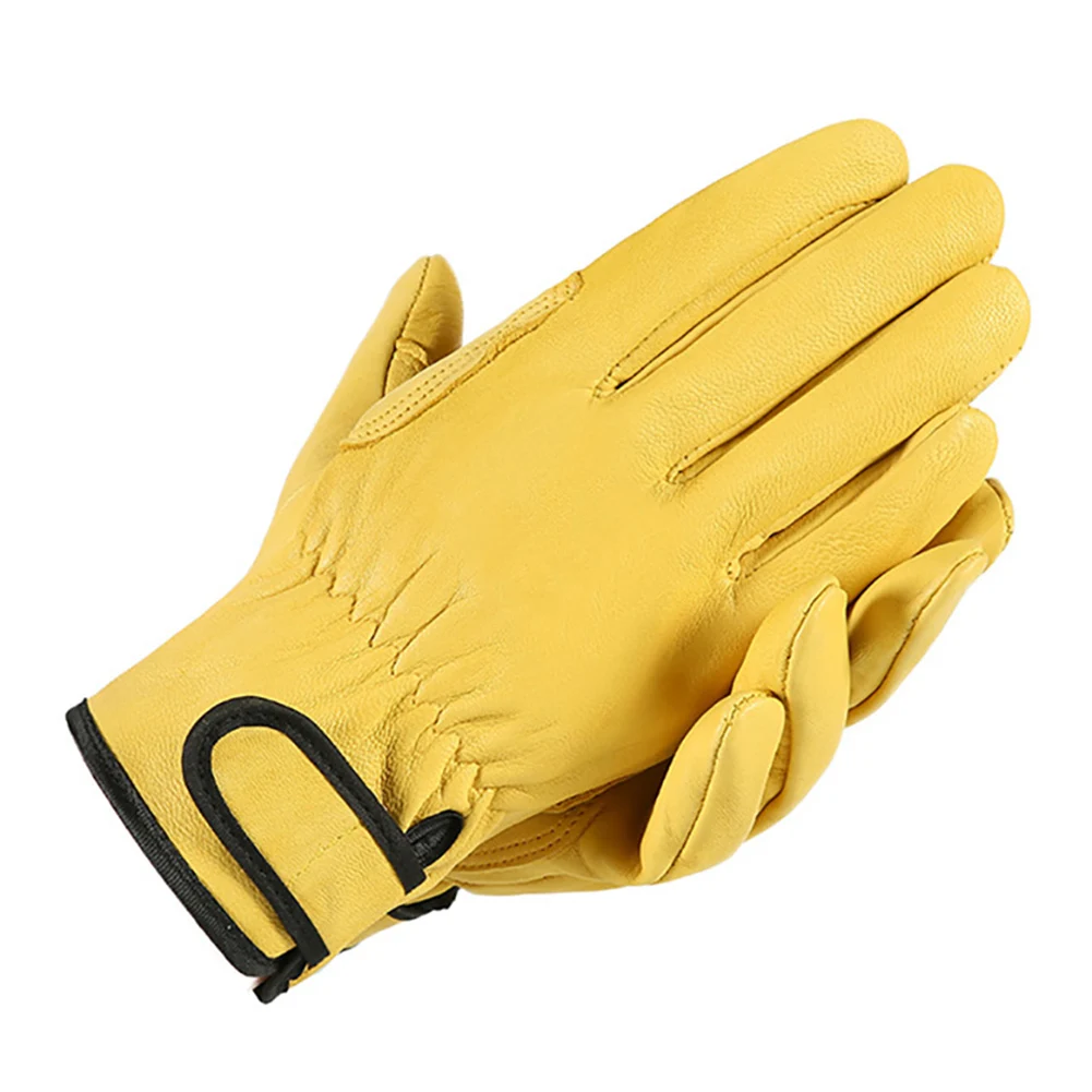 Work Gloves Sheepskin Leather Workers Work Welding Safety Protection Garden Sports Motorcycle Driver Wear-resistant Gloves