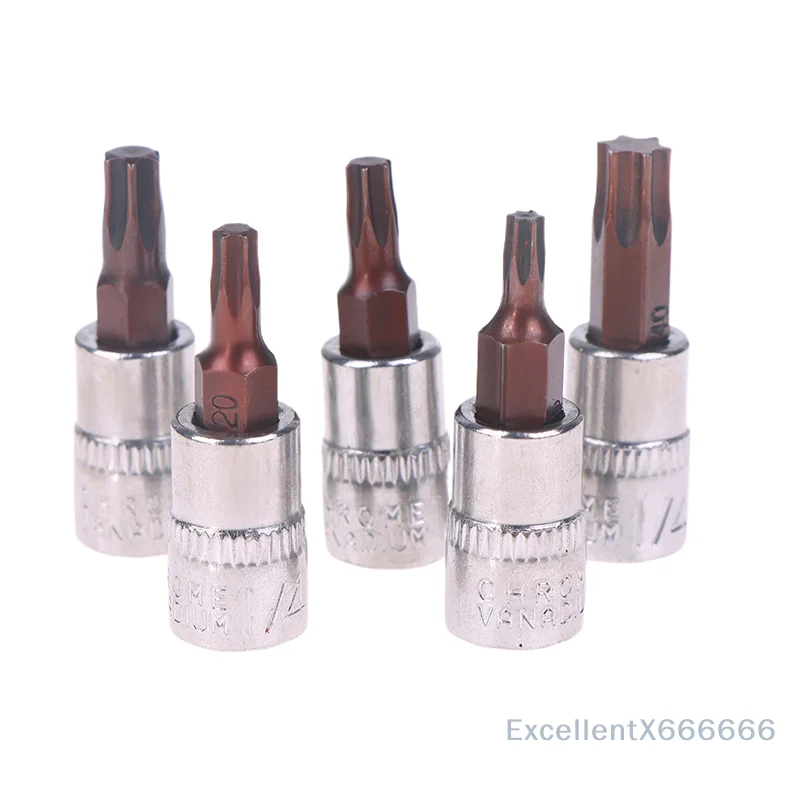 5-teiliger 1/4-Zoll-Antriebssockelkopf, Torx T15 T20 T25 T30 T40 Schraubendreher Handwerkzeuge