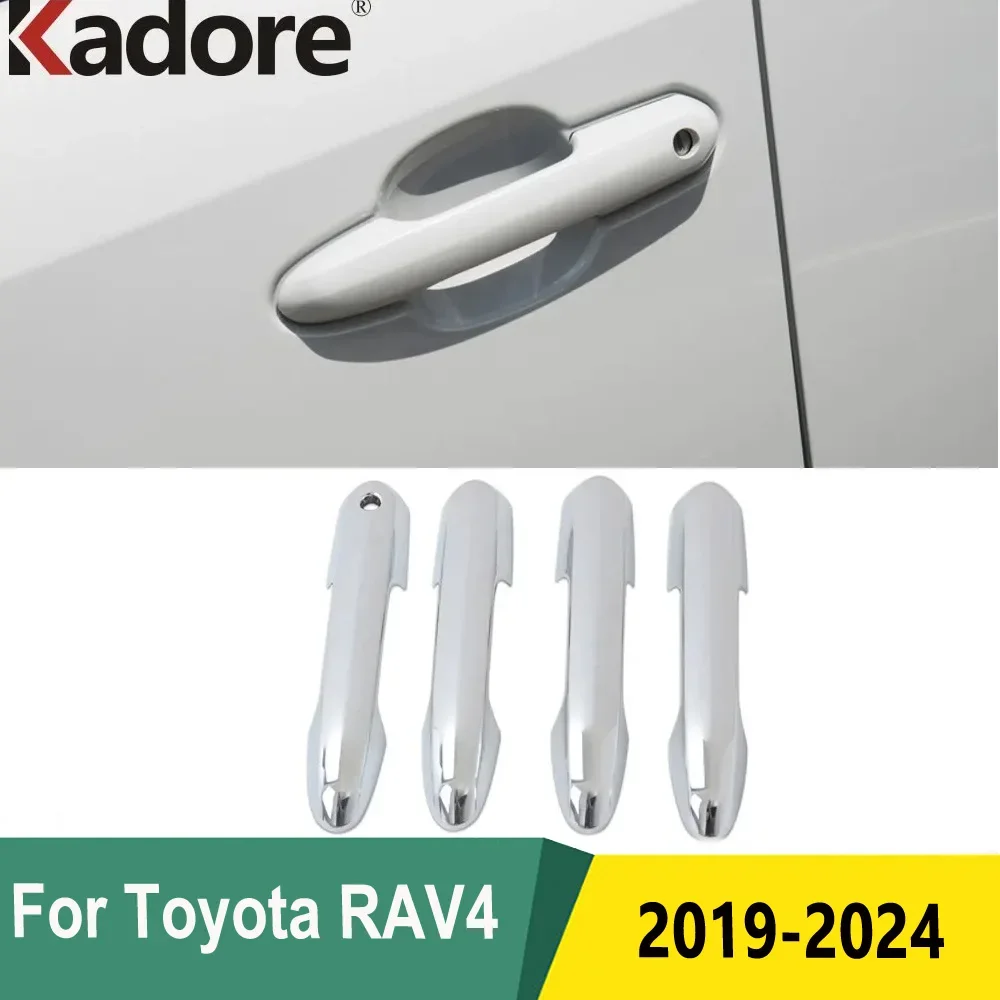 

For Toyota RAV4 RAV 4 2019 2020 2021 2022 2023 2024 Chrome Door Handle Cover Trim Sticker Car Exterior Styling Accessories