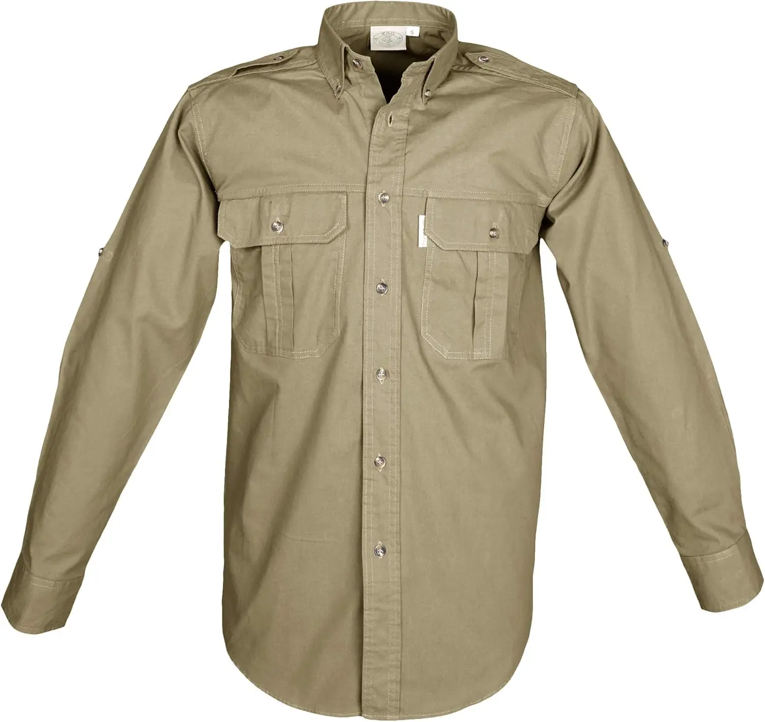 Camisa Safari de Manga Larga para Hombre, 100% Algodón para Cazadores, Exploradores, Fotógrafos y Periodistas