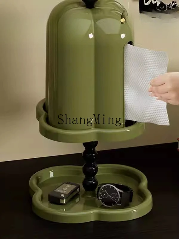 

FG living room high-end retro pumping carton household coffee table desktop vertical medieval napkin carton tube