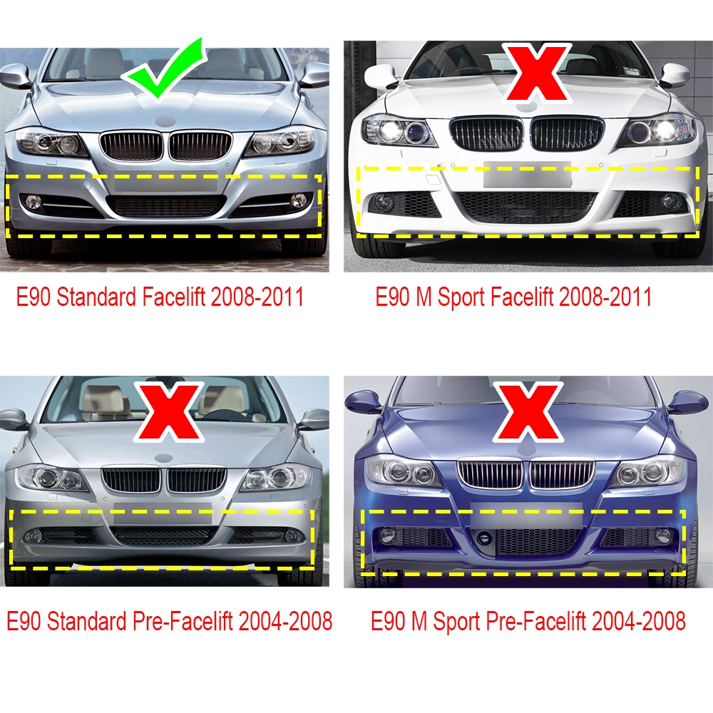 Front Bumper Lip Splitter For BMW 3-series E90 E91 LCI Base 320i 330i 2009-2012  Bumper Diffuser Spoiler Guard Protector Kits