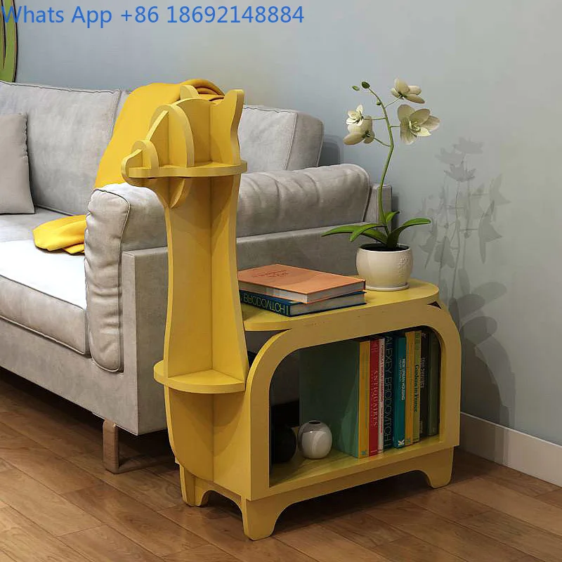 ชั้นวางหนังสือรูปอัลปาก้า ชั้นวางของข้างโซฟา โต๊ะข้างสำนักงาน ตกแต่งร้านค้า ชั้นวางโชว์สินค้า ชั้นวางของลายการ์ตูน ที่จัดระเบียบโต๊ะทำงาน