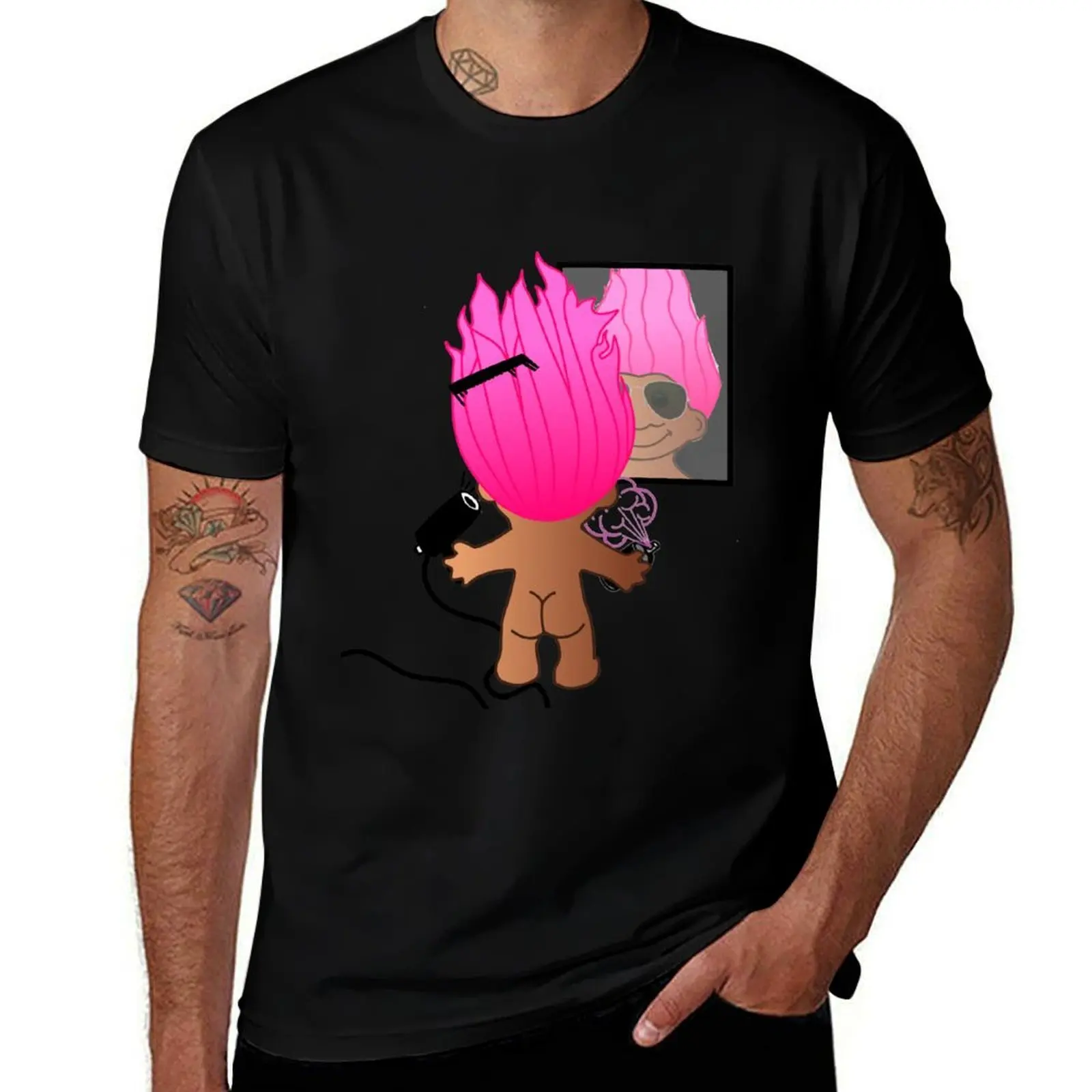 troll doll T-Shirt Big Size Crew Neck T-Shirt