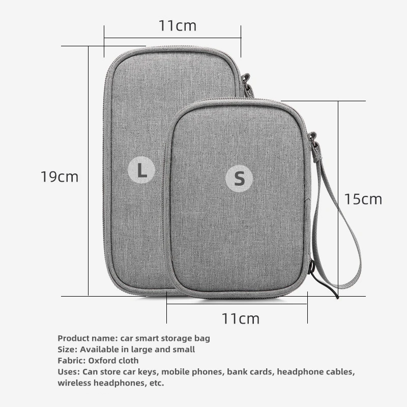 Portable car keychain driver\'s license Earphone Bag Coin Purse USB Cable Case Storage BoxFor Fiat 500 500x 500l panda TIPO punt