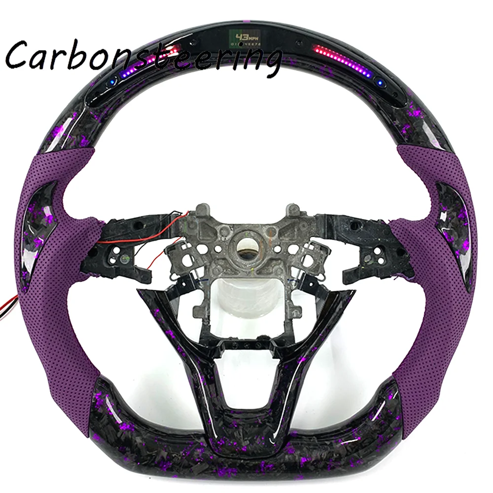 

Interior Accessories for Honda Customized Forged Carbon Fiber Cars Steering Wheel with LED for Honda Accord 10th 2018-2023