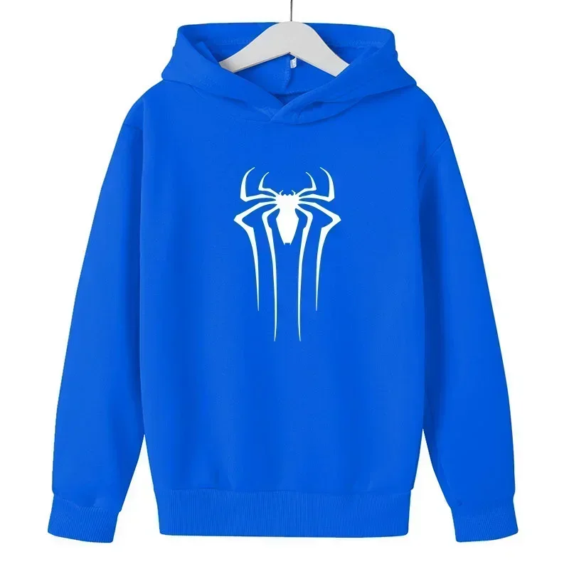 Felpa con cappuccio a maniche lunghe per bambini, autunno e inverno, per il tempo libero all'aria aperta e top comodi, divertente cartone animato con stampa ragno