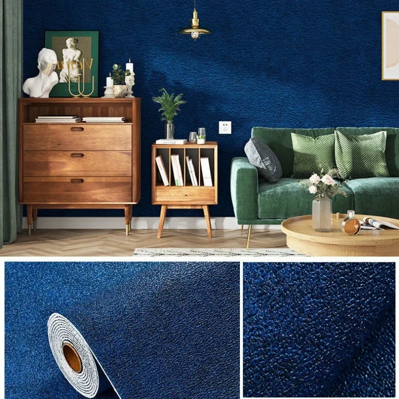 Linnen 3D-schuim zelfklevend PVC effen kleur verdikte waterdichte achtergrond muurrenovatie behang muurstickers woondecoratie