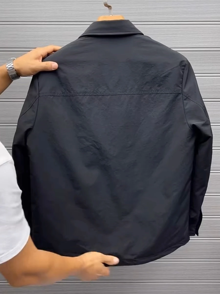 

Spring Autumn New Sle Men's Casual irt Collar Workwear Jaet Lightweight Ele Match All Simple Sli Outerwear