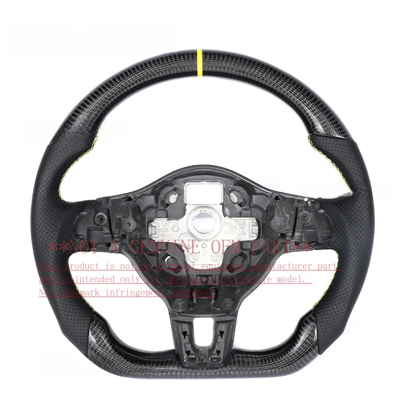 For Volkswagen Golf Mk6 GTI Scirocco Nappa Leather Carbon Fiber Steering Wheel Horn Shell Decorative Cover