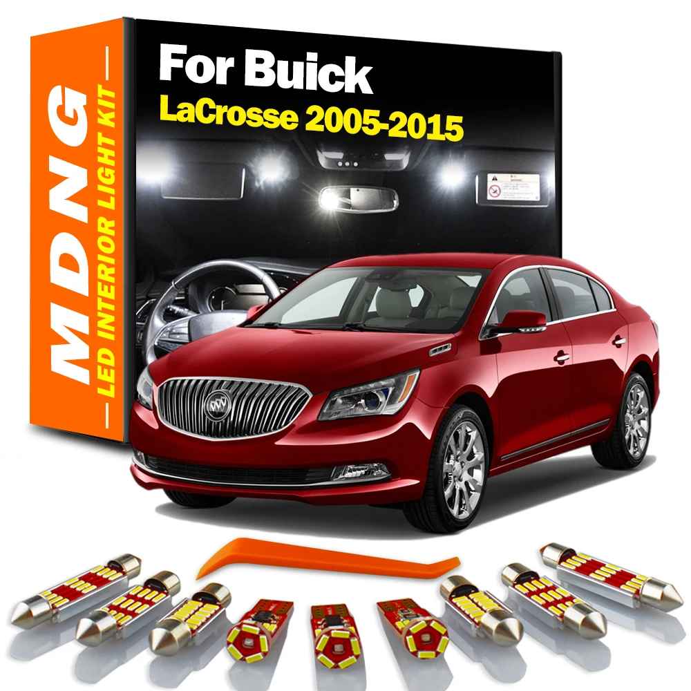 MDNG Canbus per Buick LaCrosse 2005-2009 2010 2011 2012 2013 2014 2015 LED mappa interna Dome Kit luce targa lampadine a Led