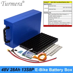 Turmera 48V e-bike skrzynka na akumulator 13S 30A 50A bilans BMS z 13S8P 18650 uchwyt DC XT60 wtyczka spawanie nikiel dla majsterkowiczów