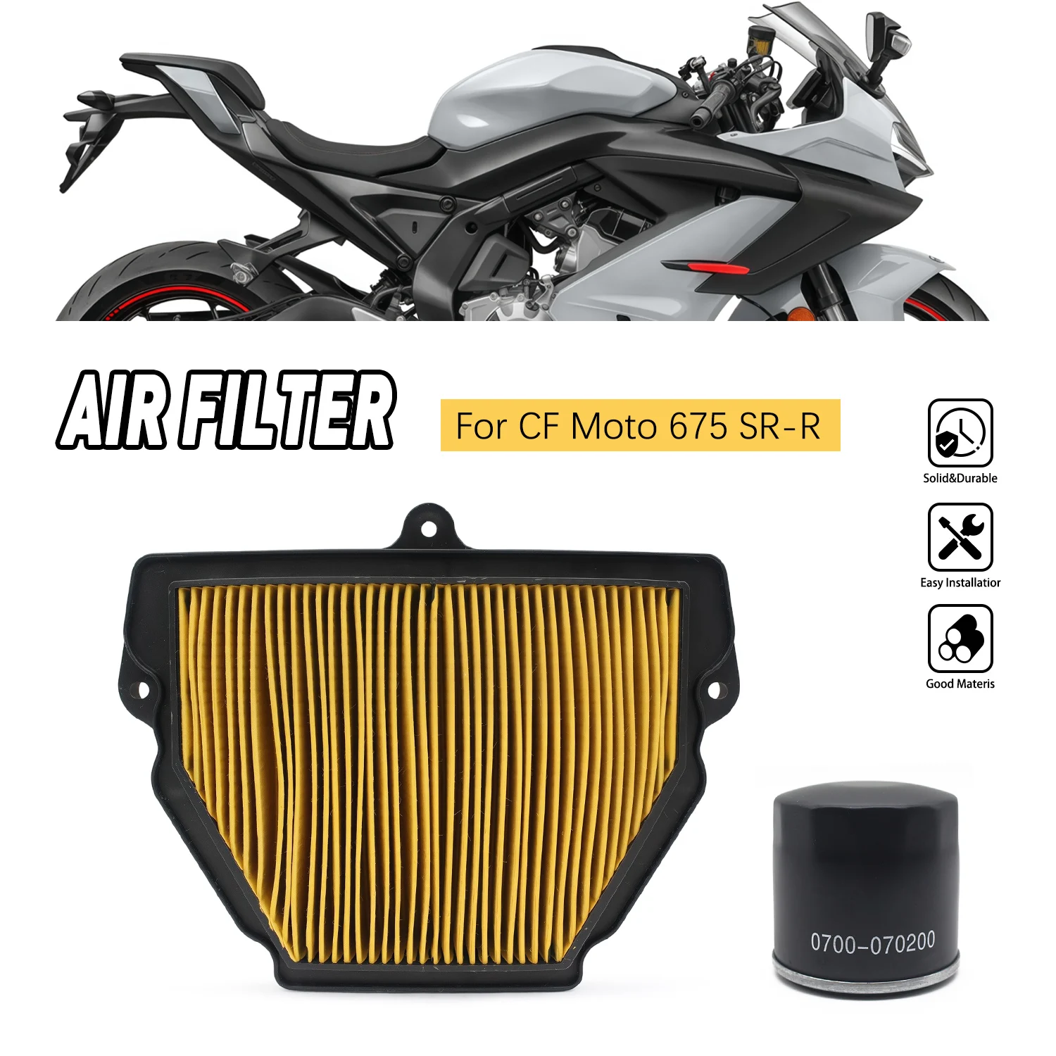

Motorcycle Parts For CFMOTO 675SRR 675SS 675NK 675 SRR SS NK Oil Element filter oil filter Machine filter combination Air Filter