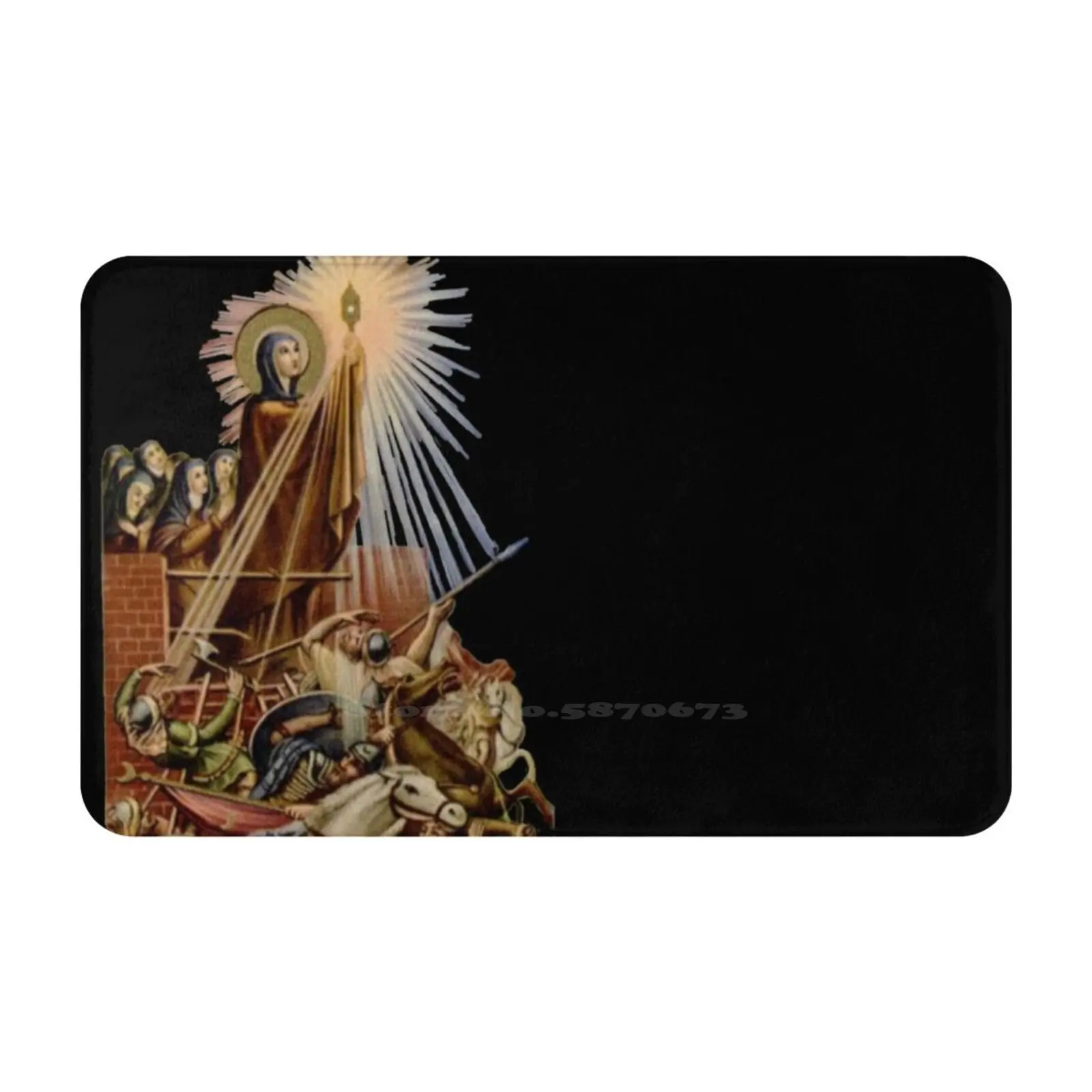 Saint Clare Of Assisi Repelling A Saracen Invasion Soft Cushion Car Home Carpet Door Mat St Clare Of Assisi Saint Clare Of