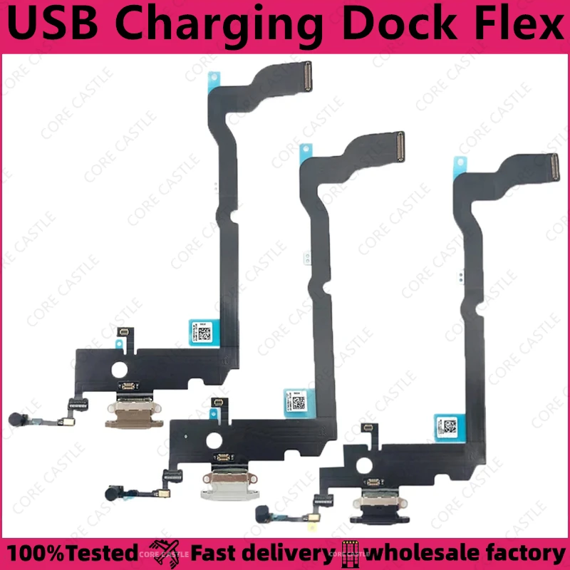 

For iPhone XS Max USB Charging Port Connector Phone Charger Dock Jack Plug Socket Flex Cable Board Microphone Headphone With ic