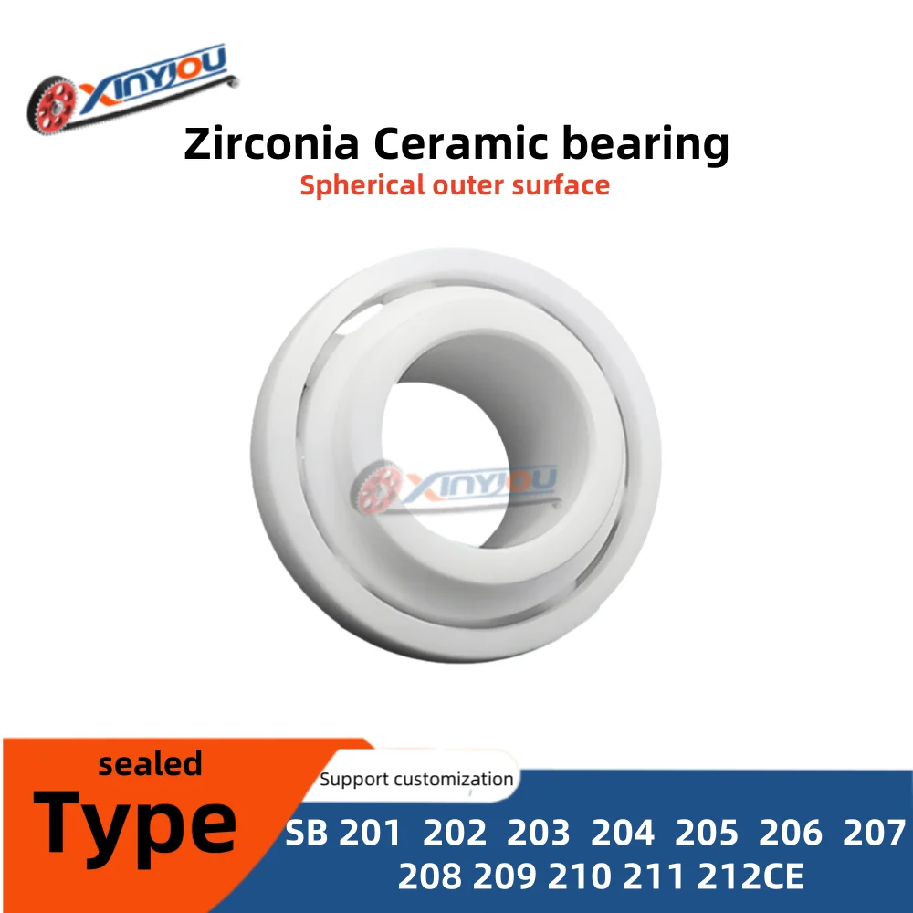 

Ceramic outer spherical bearing(Zirconia )Type SB201 202 203 204 205 206~212CE(sealed type)High temperature corrosion resistance