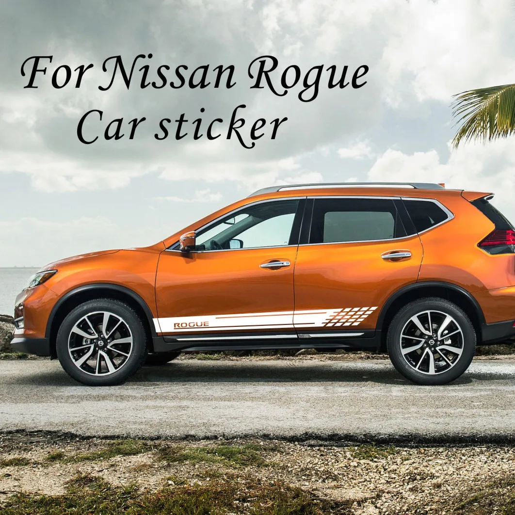 

2 шт. наклейки из ПВХ на дверь автомобиля для Nissan Rogue T32 T33 S35 SV, графические гоночные спортивные тюнинговые аксессуары, виниловая пленка, авто боковые наклейки
