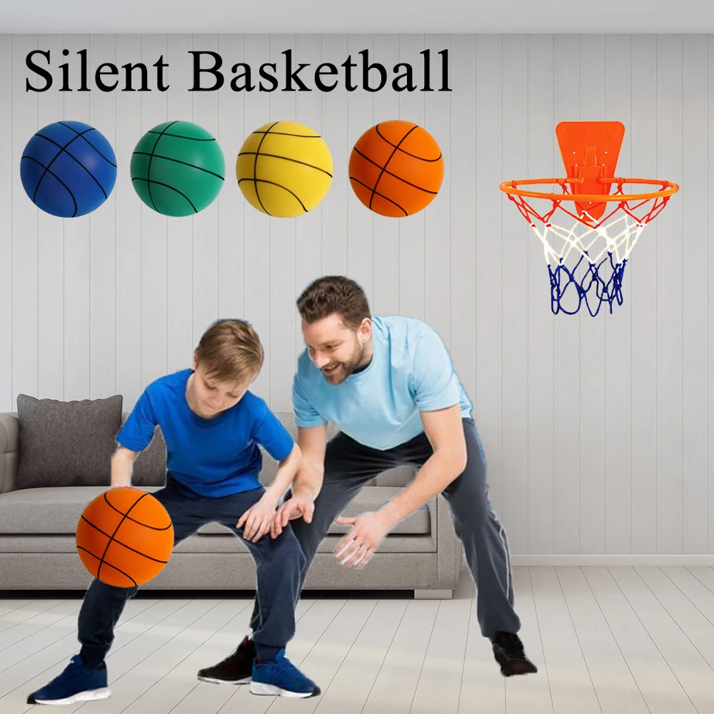 Bambini basket Indoor silenzioso schiuma ad alta densità sport palle rimbalzanti palla morbida a basso rumore giocattolo sportivo attività Indoor 24/22/18cm