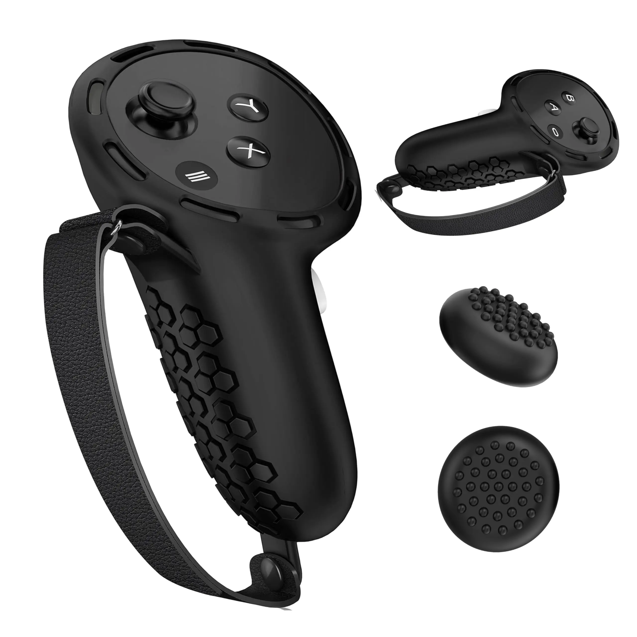 

Applies to Meta/Oculus Quest 3s Controller Handle Protective Case with Adjustable Knuckle Strap Silicone Cover Handle Grip